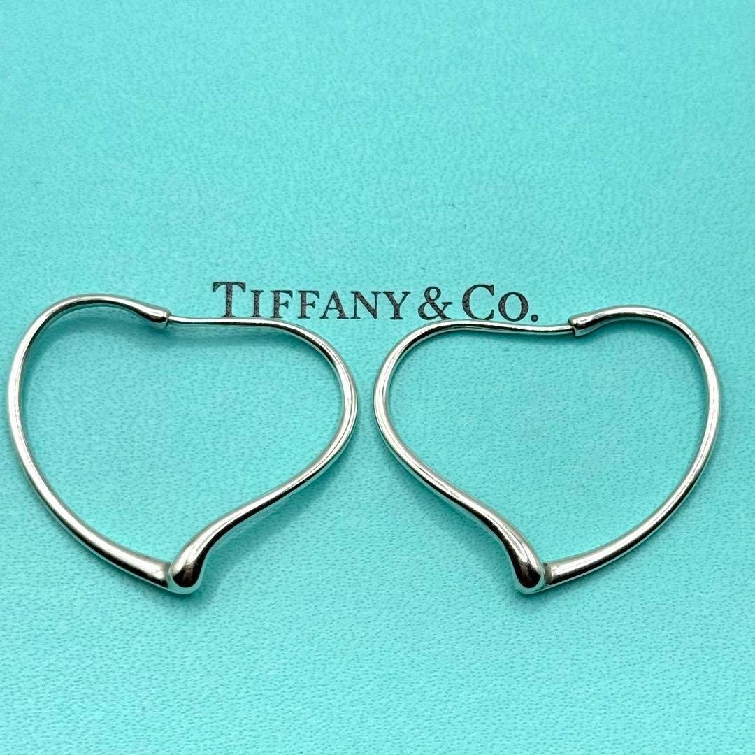 Tiffany Open Heart Hoop Earrings Silver 925 AG925 with Storage