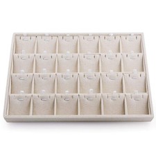 Stockable 24 Grids Insert Jewelry Tray Pendant Earrings Storage Trays Showcas...