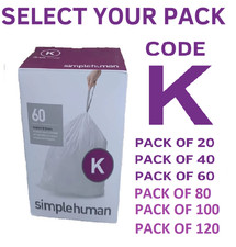 Simplehuman K Bin Liners K Bin Bags K Drawstring bags 40L-45Litre 20 To 240 Pack
