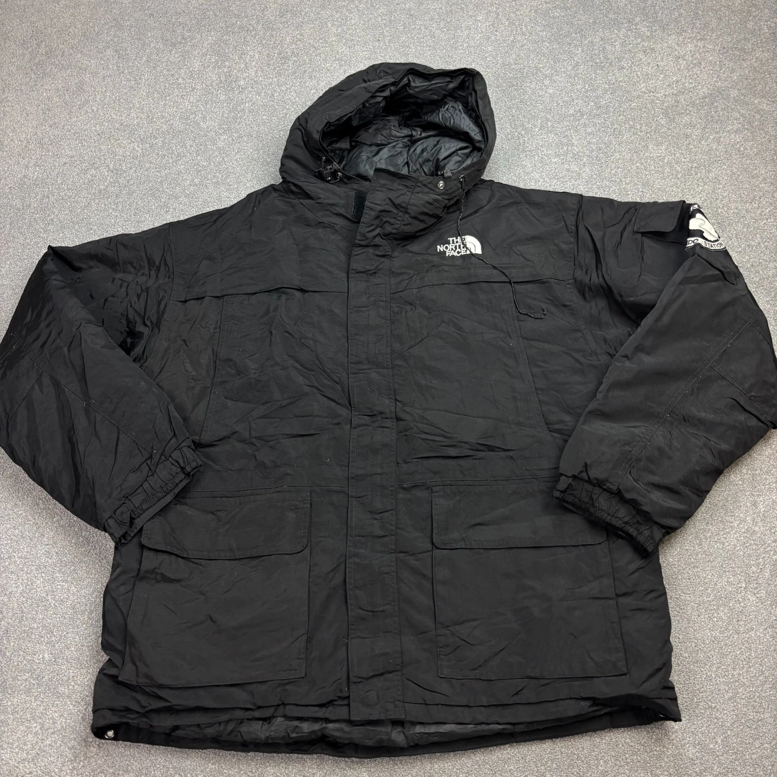 North Face Jacket Kids X Large Black Puffer Goose Down Antarctica Hood Youth*