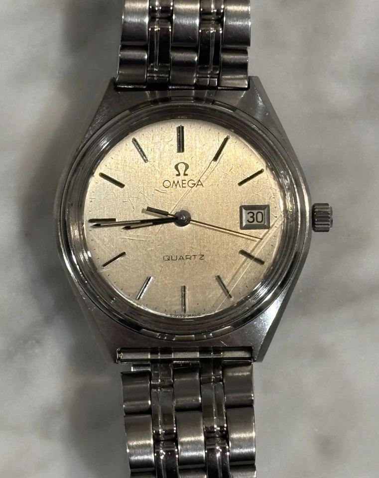 Vintage OMEGA Quartz 35mm men Watch 196.0122 w/ Vintage Bambi Bracelet Band  - Image 4 of 4
