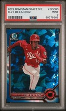 2022 Bowman Draft Chrome Elly De La Cruz Sapphire RC PSA Prospect Reds S/E