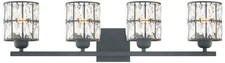 Quoizel Gibson 29 1/2" Wide Matte Black 4-Light Bath Light