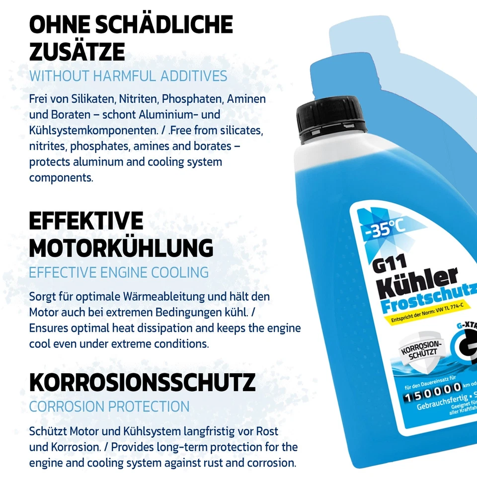 Kühlerfrostschutz G11 | G12 | G13 – Kühlmittel Konzentrat & Fertigmischung 1L/5L - Bild 3 von 4
