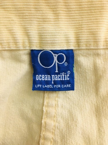 Vintage 80s OP Ocean Pacific Yellow Corduroy Longrider Board Shorts Size 36 USA - Picture 10 of 11