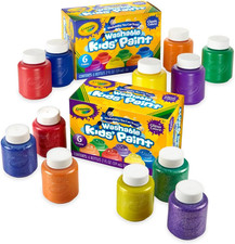 Washable Kids Paint Set 12Ct , Classic and Glitter Paint for Kids, Arts  Craft