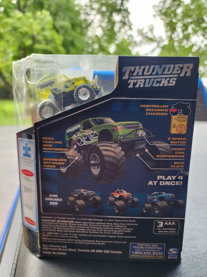 Air Hogs Micro RC Remote Control Thunder Trucks Krush'n King Green NEW - Image 2 of 3