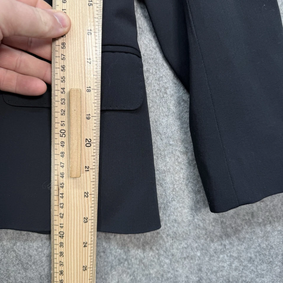 Blazer Max Mara Mujer Reino Unido 10 Negro Chaqueta Carrera Oficina Preppy Básico Minimalista Foto 4 de 4