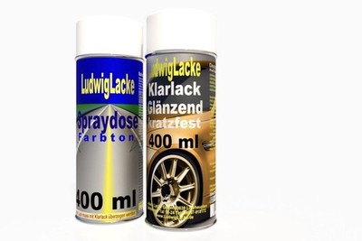 Autolackspray Set in Flashrot LP3G für VW & Klarlack a 400ml Dose Ludwiglacke