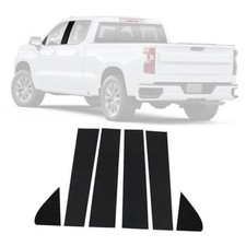 Black Pillar Posts Window Trim Stickers 6Pcs Gloss Black Compatible with