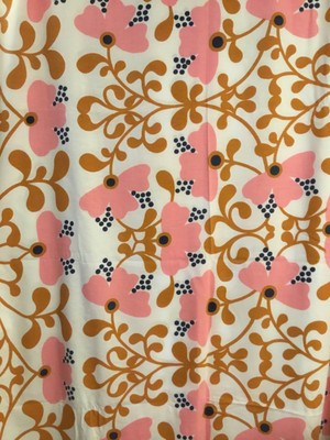 Vintage Blumenmaterial CHRISTY Doppelbett Flach Bettlaken Rosa Blumen Baumwollmix