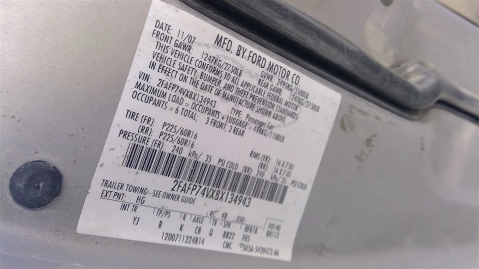 Ford Crown Victoria 2008 Left Airbag 5W7Z54043B13BAA 9960 Foto 3 de 4