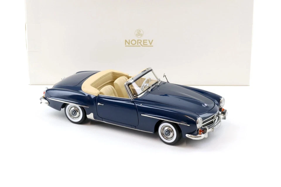 MERCEDES BENZ 190 SL 1957 Middle Blue Norev 183403 Die Cast 1:18 - Immagine 3 di 4