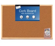 Large Cork Board With Accessories Hanging Board 30cm x 45cm