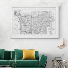 1938 Topographical Map of Apache National Forest Arizona – Trails & Rivers Print