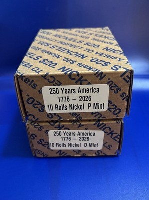 2026 1776-2026 Jefferson Nickel Rolls - 2 2026 Nickel Box (P&D
