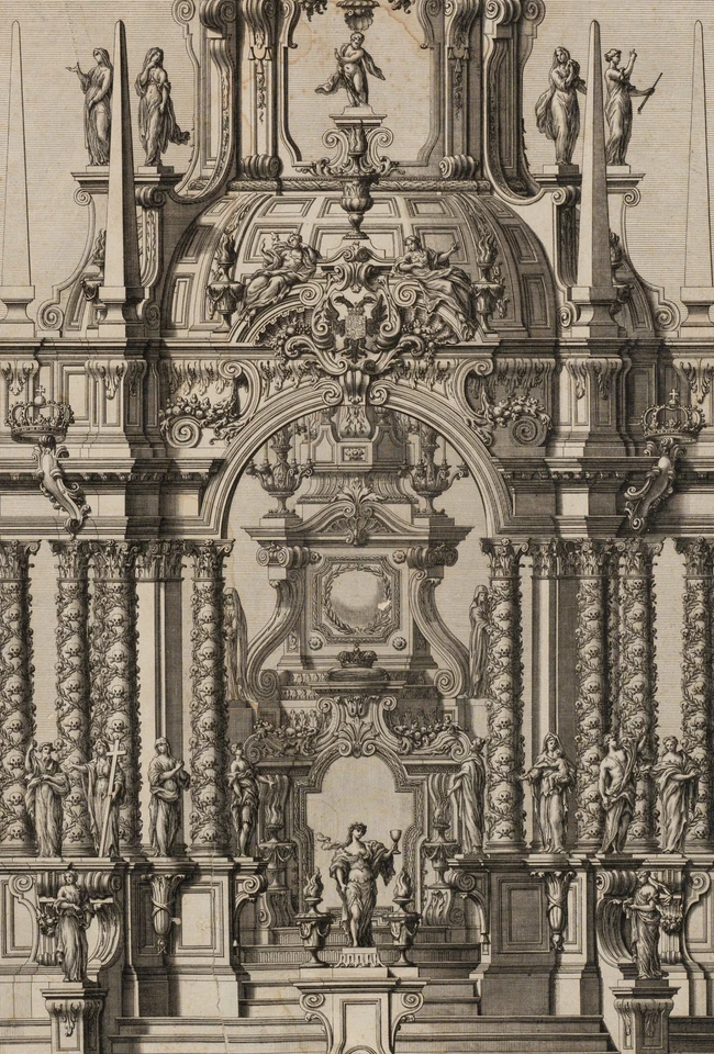 PFEFFEL (*1715) nach BIBIENA (*1696), Barocker Theater Entwurf, KSt. Barock - Bild 4 von 4