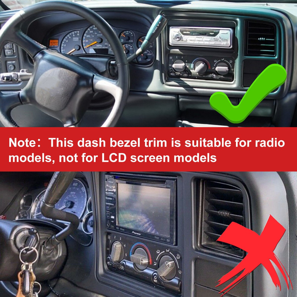 Car Stereo Radio Din Dash Kit Bezel Cover For GMC Sierra