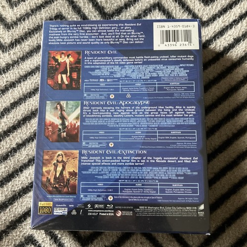Resident Evil The High-Definition Trilogy Blu-ray 2008 3-Disc Set Region A B C - Picture 2 of 2