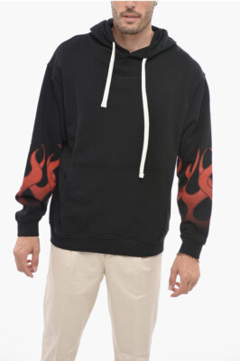 Vision Of Super Logo Print Red flame Hoodie Size M $250RRP