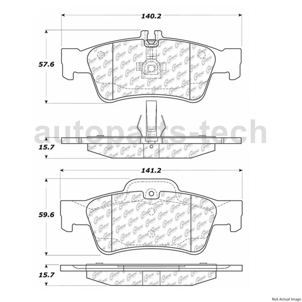Conjunto de pastilhas de freio traseiras dianteiras Centric para Mercedes-Benz CL500 2003 2004 2005 2006 - Imagem 4 de 4
