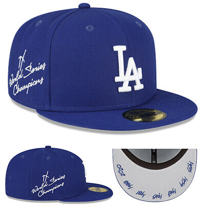 New Era L.A Dodgers Fitted Hat MLB 7X World Champion Patch New Era L.A Dodgers Fitted Hat MLB 7X World Champion Patch