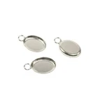 ZDP USA (6pcs ) Oval 8x6mm Shiny Sterling Silver 925 ,Bezel Cup, 1 loop