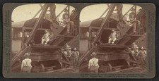 President Roosevelt running an American steam-shovel at Culebra Cu- Old Photo 1