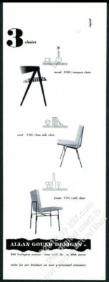 1953 Allan Gould modern Compass Chair Bow & side chairs vintage print ad