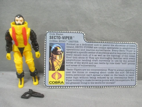 GI Joe 1988 Cobra SECTO-VIPER  w/ Gun & Filecard Vintage Hasbro BUGG Driver