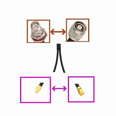 1x RP-TNC to 2x SMC Male/Female Sensor Splitter/Combiner Y Adapter RF coax cable