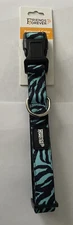 Dog Collar Durable Fashion Blue Zebra Pattern Large 18-26 inch Friends Forever 