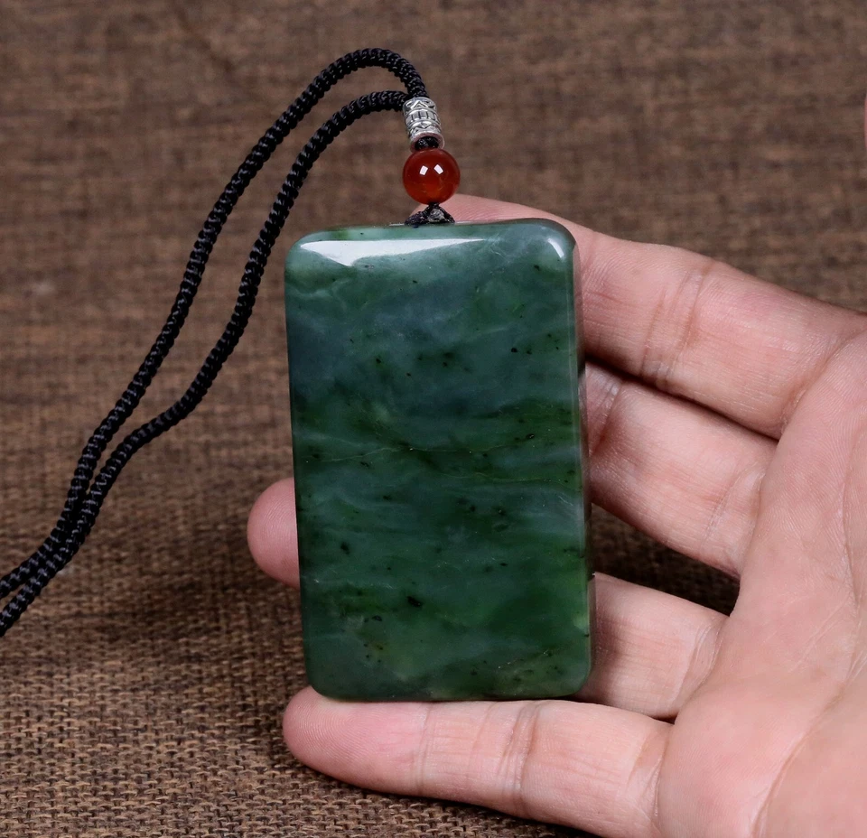Certified 100% Natural Hetian Jade Pendants~Amuletet 和田碧玉,平安无事八方来财玉佩,实物非常漂亮 - Image 4 of 4