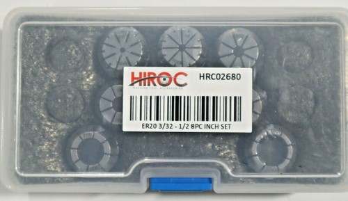 HIROC, 8pc ER20 HIGH PRECISION COLLET SET - 3/32" - 1/2" Y004 - Picture 4 of 5
