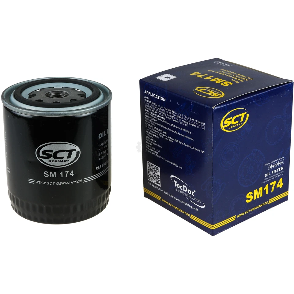 Original SCT Filtre À Huile SM 174 + Nettoyage Du Moteur Pour Audi A6 2.4 2.8 - Photo 3/4