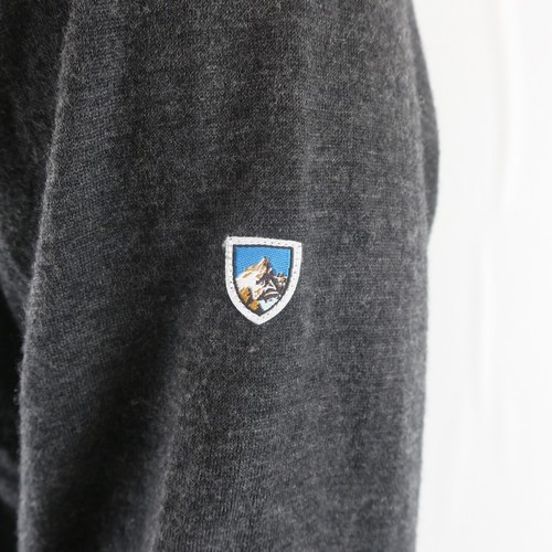 Maglione Kuhl lana merino manica lunga quarto zip uomo L grigio/nero - Foto 7 di 10