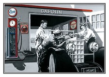 Dapolin Esso Kolumna zbiornika Essolub Olej Dapol Indianie Stacja benzynowa Plakat Volker Welz
