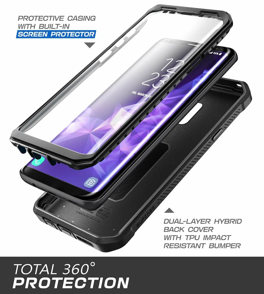Funda protectora a prueba de golpes SUPCASE genuina para Samsung Galaxy S9+ Plus Foto 3 de 4