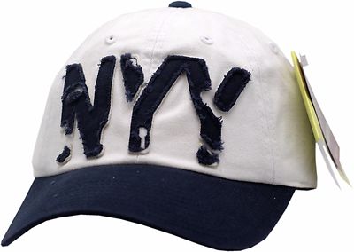 New York Yankees Hat Buckle Back Distorted Logo Cooperstown