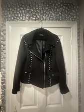 Star Julian Macdonald Size 18 Black Biker Style Jacket Excell Con