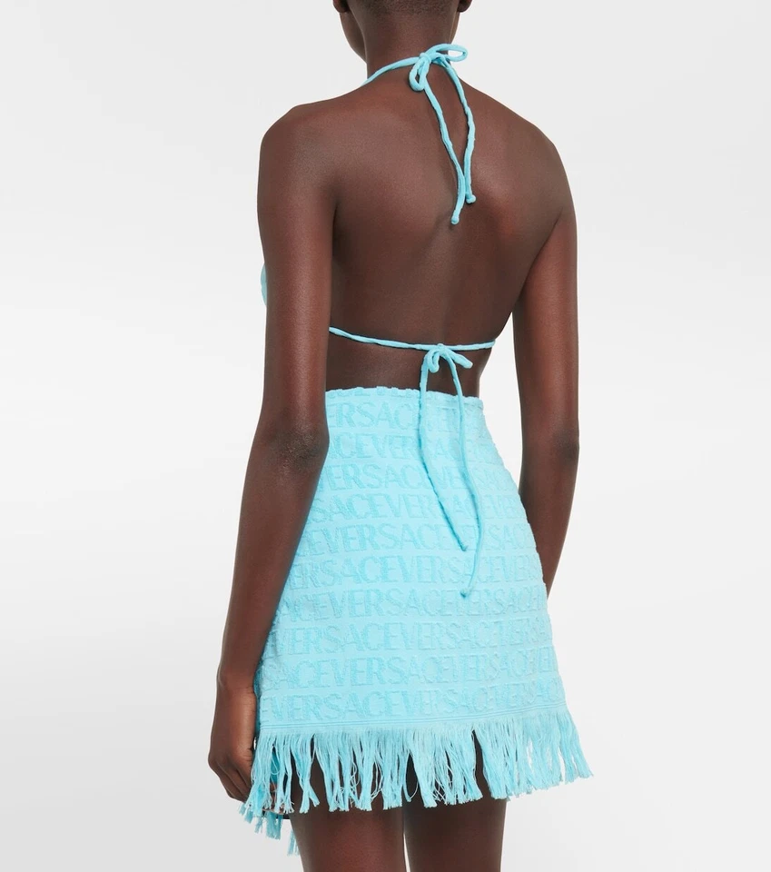 Roupa de banho Versace x Dua Lipa Spugna jacquard capa azul tamanho OS C/DEFEITO! - Imagem 2 de 2