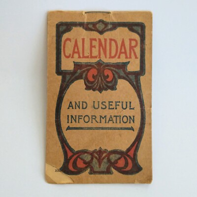 1912 Bromo-Seltzer Calendar & Useful Information Notepad Emerson Drug Co.
