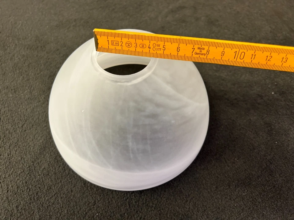 E27 Lampenschirm Öffnung ca. 4 cm Ersatzglas Glasschirm Alabaster Höhe 9cm D15cm - Bild 2 von 4