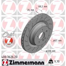 ZIMMERMANN 2x Bremsscheibe hinten &Oslash;330 mm beschichtet f&uuml;r Mercedes E-Klasse