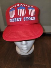 Vtg Operation Desert Storm Army USA Military Veteran Trucker Hat Snapback Champ