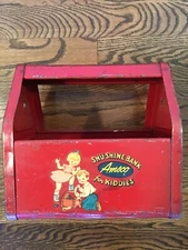 Vintage 1950's Amsco Shu-Shine Bank Red Metal Shoe Shine Box MCM Kid Child Toy 