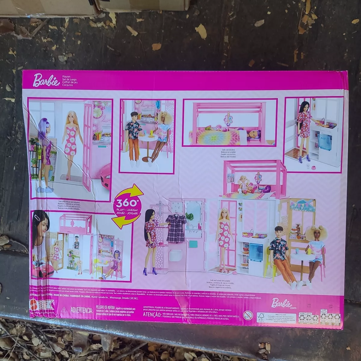 New Barbie Home Full House 2 Floors Doll Rubia & Accessories Mattel Fold Up