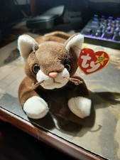 TY Beanie Baby - POUNCE the Cat 8 inch - with Tag errors- Great condition