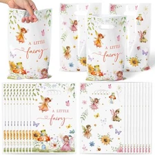 50Pcs Fairy Party Favor Bags, A Little Fairy Party Gift Bags, Watercolor Flor...