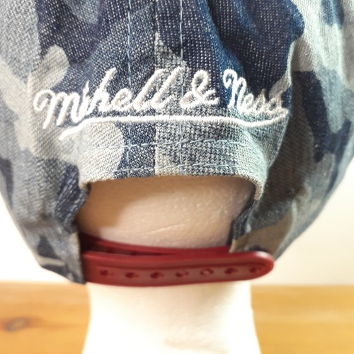 Miami Heat Mitchell and Ness Jean Denim Camouflage Logo Snapback Hat Cap NEW - Picture 7 of 13